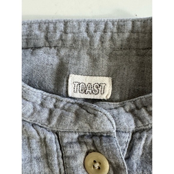 TOAST Dress Midi Gauzy 100% Cotton Gray Size XS - Picture 7 of 11